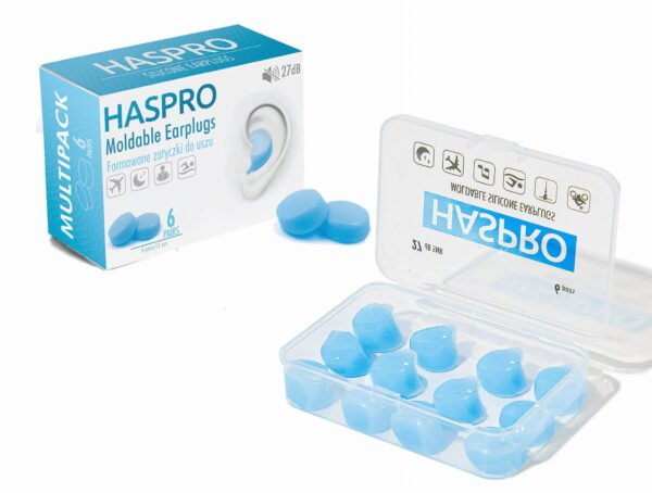 HASPRO silikoniniai ausų kištukai (27dB) - 6 poros