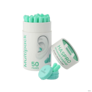 Ausų kištukai HASPRO TUBE50 50 porų mėtiniai