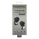 HASPRO Universal juodi ausų kištukai, pakuotė, SNR 29 dB